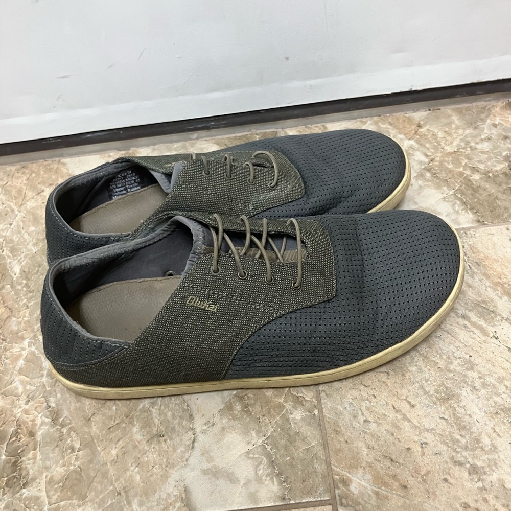 OLUKAI Nohea Moku Men’s Shoes Casual Boat Shoes Comfort Gray Sz 12